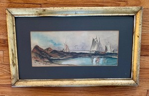 lot 225 image: Antique Framed Original Watercolor Painting
