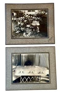 lot 224 image: Two Antique Black and White Funeral  Casket Photographs