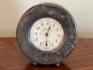 lot 233 image: Antique Eileen Silver Travel Clock