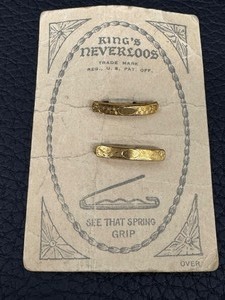 lot 42C image: Vintage Kings NeverLoose  Vintage Safety Pins Kings Neverloose