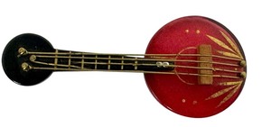 lot 35C image: Vintage 1930s Lucite & Bakelite Banjo Brooch