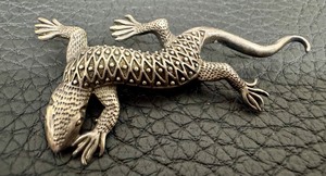 lot 350B image: Sterling Silver Southwestern Lizard Brooch  Pin