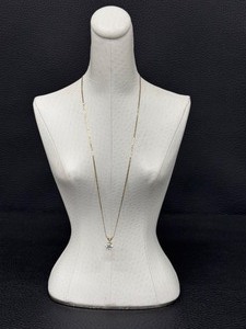 lot 45A image: 14k Gold Chain Paired with a Sparkly Cubic Zirconia Pendant