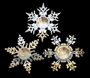 lot 335 image: Restoration Hardware Snowflake Candle Holders