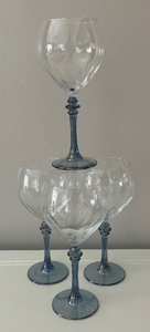 lot 110 image: Beautiful Blue Stemmed Glasses