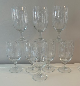 lot 39 image: Etched Stemware