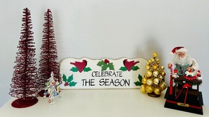 lot 58 image: Elegant Christmas Collection of Tall Red Trees, Musical Santa and More