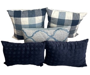 lot 46 image: Pretty Throw  Toss Pillows in Hues of Blue