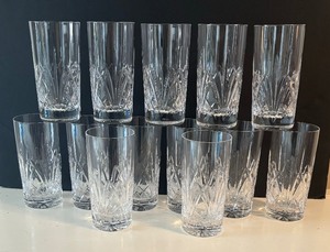 lot 81 image: Thirteen Marquis by Waterford Brookside Straight Crystal Highball Glasses