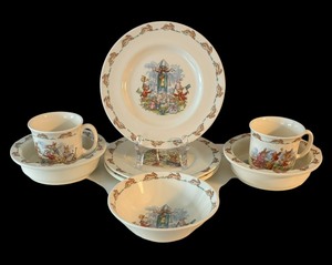 lot 95 image: Royal Doulton Bunnykins Plates, Bowls and Cups