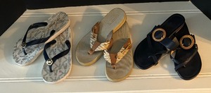lot 269 image: Three Pairs of Size 6 Sandals by Michale Kors, Sperry and Talbots