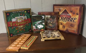 lot 313 image: Games Galore including Scrabble, Tripoly, Thomas Kincaid Puzzle and More