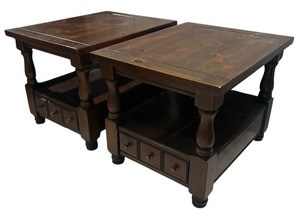 lot 314 image: Pair of Vintage Side Tables  Accent Tables