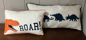 lot 338 image: Two Dinosaur Motif Accent Pillows