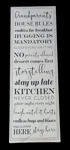 lot 340 image: Grandparents House Rules Canvas Print
