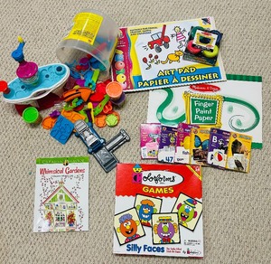 lot 389 image: Great Grouping of Play Dough Toys, Art Pad, Coloring Book, Flash Cards and More