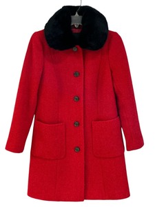 lot 394 image: Talbots Red Wool Blend Boucle Coat