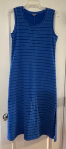 lot 253 image: Lovely Long Blue Striped Talbots Tank Dress