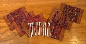 lot 239 image: Five Decorative Placemats with Chop Stick Sets