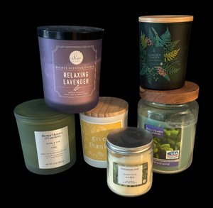 lot 348 image: Variety of Used Candles by Better Homes & Garden, Huntington Home, Woodland and More