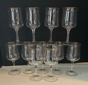 lot 364 image: Golden Rimmed Stemware