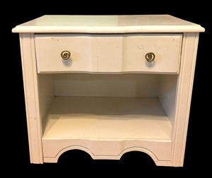lot 356 image: Vintage White Side Table  Nightstand