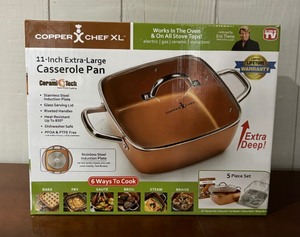 lot 426 image: New Copper Chef XL 11 Inch Extra Large Casserole Pan