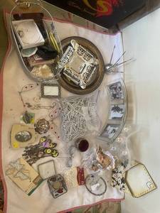 lot 86 image: Eclectic Assorted Lot Decorative Items, Vintage Photos, and Craft Supplies