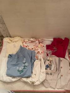 lot 142 image: Assortment of Womens Clothing with Floral and Striped Designs