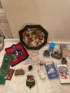 lot 160 image: Christmas Holiday Decor Collection with Books and Ornaments