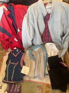 lot 171 image: Collection of Mens Jackets and Vests Assorted Styles and Sizes