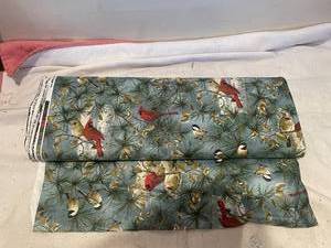 lot 185 image: Floral Bird Print Fabric Roll