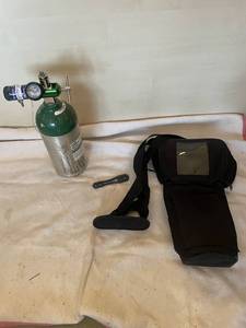 lot 215 image: Oxygen Tank with Carrying Bag and Accessories