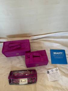 lot 216 image: Joy Mangano Better Beauty Case with Beauty Bounty and Bonus Bag