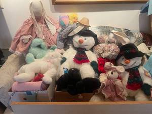 lot 240 image: Collection of Assorted Plush Toys and Decor Dolls
