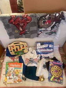 lot 242 image: Retro Childrens Clothing, Educational Toys, and Classic Games Bundle
