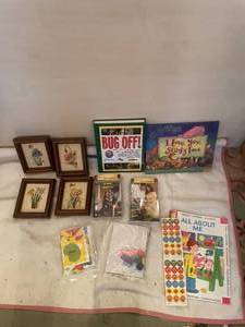 lot 244 image: Assorted Childrens Books, Romance Novels, Craft Frames, and Educational Items