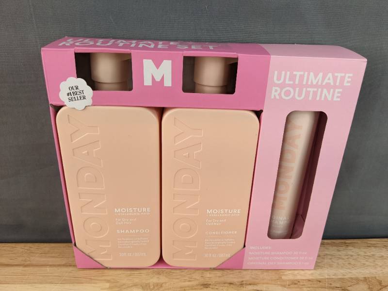 lot 23F image: Brand New Monday Moisture Shampoo, Conditioner and Dry Shampoo N