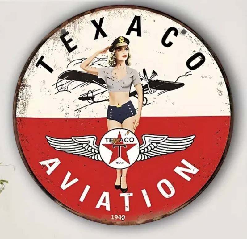lot 58H image: Brand New Texaco Aviation Aluminum Sign N