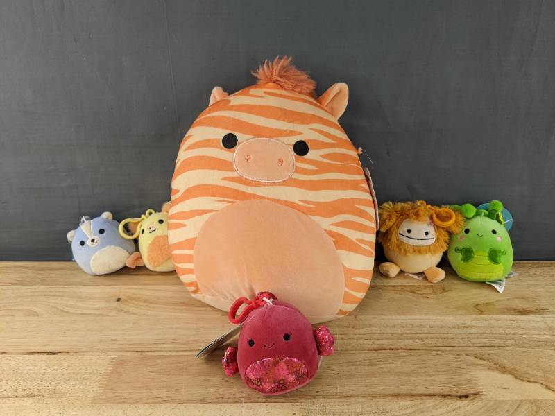 lot 50B image: 6 Brand New Squishmallow Plushes - Josue, Trenton, Barella, Shasta, Sol, and Meghan N