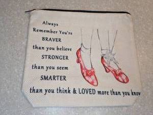 lot 408 image: New Wizard Of Oz Inspired Cosmetic Bag Dorothys Red Shoes P