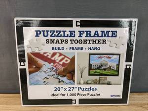 lot 141 image: Brand New Funwares 20x27 Puzzle Frame- Sleek Matte Black Finish B