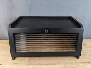 lot 136 image: Lohasok Large Wooden Bread Box with Window in Black B