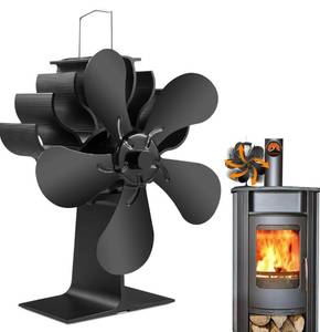lot 142 image: Brand New PYBBO Wood Stove Fan 5 Blades, Heat Powered Fireplace Fan B