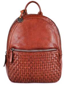 lot 56 image: Brand New Genuine Leather Backpack for Men Casual Backpack for Women Office Bag with Adjustable Shoulder Strap Cognac $107.99 Retail B