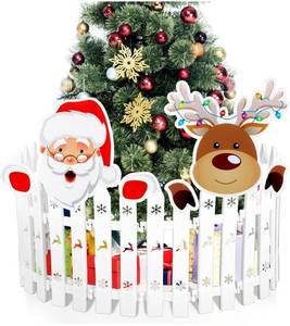 lot 149 image: Brand New 18 Pieces Christmas Fence Peeker Decoration and Christmas Tree Picket Fence B