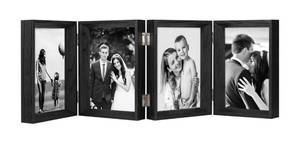 lot 140 image: Brand New WUTL 5x7 Hinged 4 Vertical Picture Frames Black Wood $29.99 Retail B