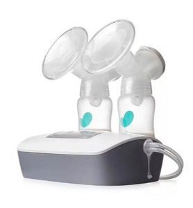 lot 55 image: Brand New Evenflo Advanced Double Electric Breast Pump with Breastshields and Milk Storage Bottles, Clear $118 Retail N