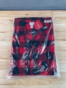 lot 109B image: Brand New Target Wondershop 2-Piece Pajama Set, Red and Black Checkered, Womens Size Large N