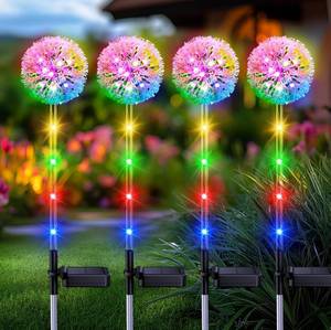 lot 122 image: Brand New Bonlion 4-Pack Dandelion Solar Outdoor Lights B